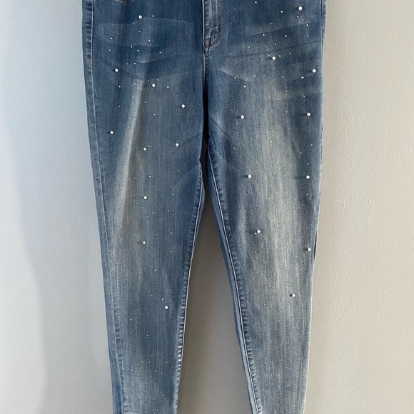 Seven 7 Blue Jeans 34x29 Pearls High Rise Skinny Tag Size 16 - Picture 3 of 14